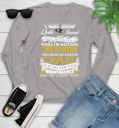 Baltimore Ravens NFL Football Don't Mess With Me While I'm Watching My Team Youth Long Sleeve 5