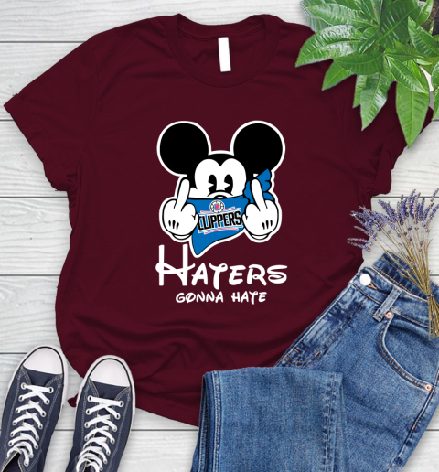 NBA LA Clippers Haters Gonna Hate Mickey Mouse Disney Basketball T Shirt Women's T-Shirt 7