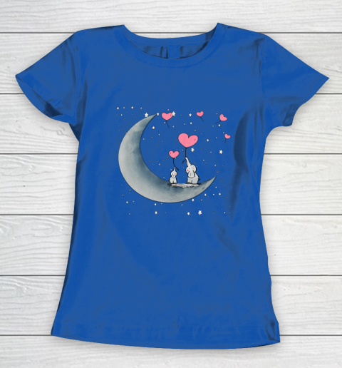 Heart Balloon Elephant Vintage Valentine Mom Crescent Moon Women's T-Shirt 6