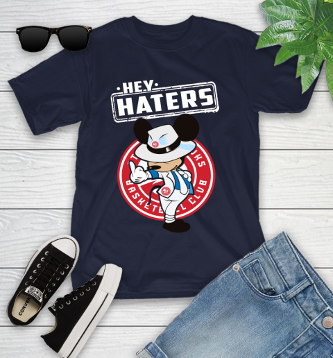 NBA Hey Haters Mickey Basketball Sports Atlanta Hawks Youth T-Shirt 2