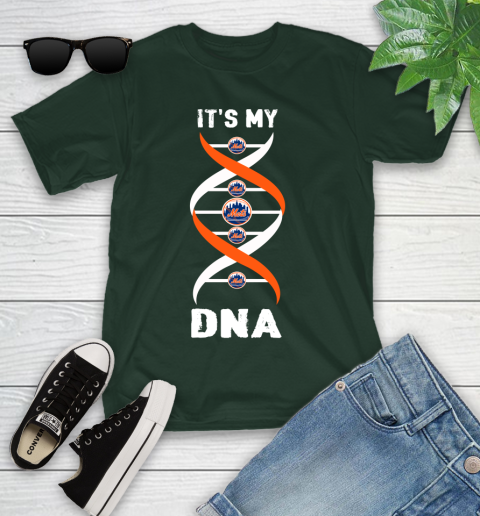 New York Mets MLB Baseball It's My DNA Sports Youth T-Shirt 5