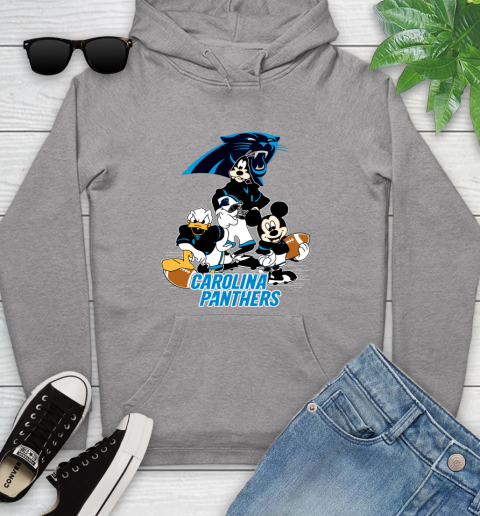 NFL Carolina Panthers Mickey Mouse Donald Duck Goofy Football Shirt Youth Hoodie 6