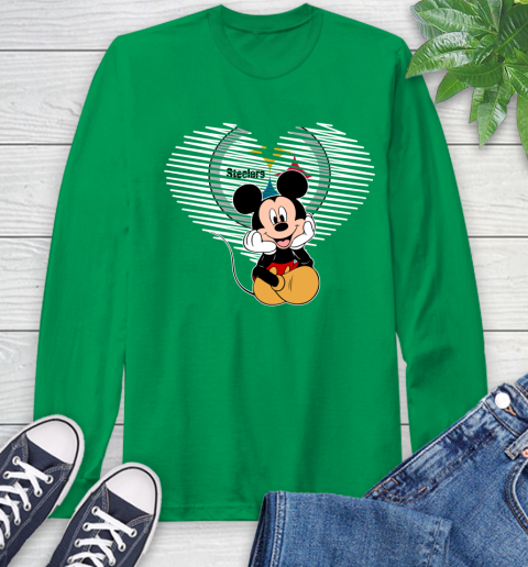 NFL Pittsburgh Steelers The Heart Mickey Mouse Disney Football T Shirt_000 Long Sleeve T-Shirt 8