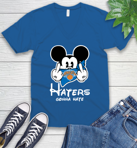 NBA New York Knicks Haters Gonna Hate Mickey Mouse Disney Basketball T Shirt V-Neck T-Shirt 5