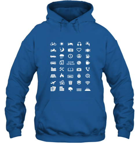 Cool Icon Traveller Funny Speak Love 40 Travel Icons Hoodie