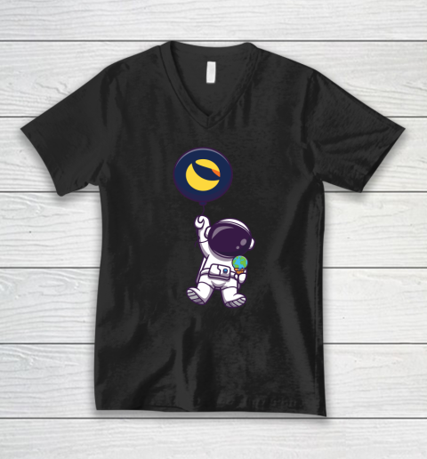Terra Luna Crypto Token Rocket To The Moon V-Neck T-Shirt