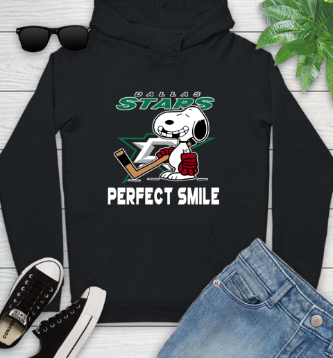 NHL Dallas Stars Snoopy Perfect Smile The Peanuts Movie Hockey T Shirt Youth Hoodie