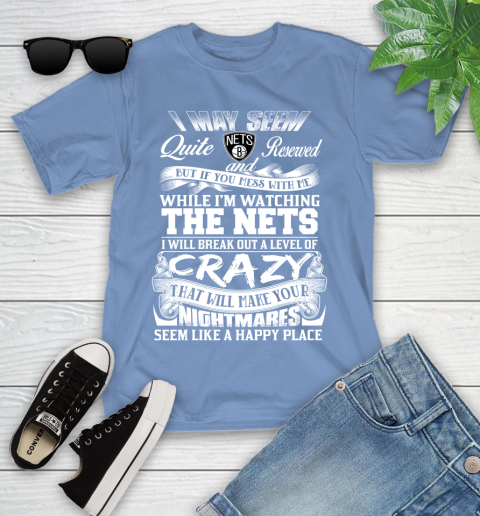Brooklyn Nets NBA Basketball Don't Mess With Me While I'm Watching My Team Youth T-Shirt 15