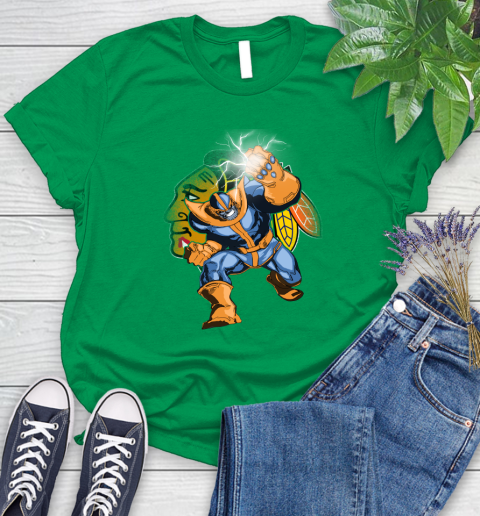 Chicago Blackhawks NHL Hockey Thanos Avengers Infinity War Marvel Women's T-Shirt 9