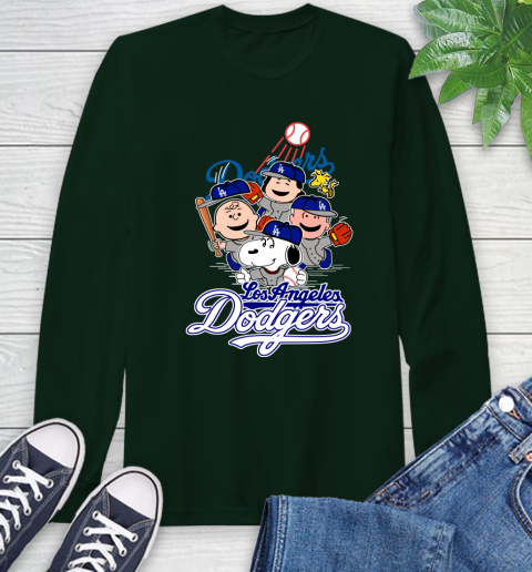 MLB Los Angeles Dodgers Snoopy Charlie Brown Woodstock The Peanuts Movie Baseball T Shirt_000 Long Sleeve T-Shirt 7