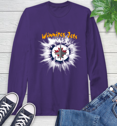 Winnipeg Jets NHL Hockey Adoring Fan Rip Sports Long Sleeve T-Shirt 5