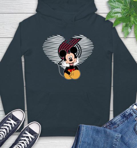 NBA Portland Trail Blazers The Heart Mickey Mouse Disney Basketball Hoodie 7