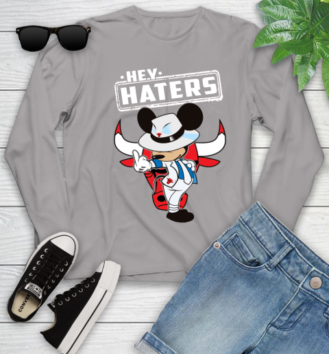 NBA Hey Haters Mickey Basketball Sports Chicago Bulls Youth Long Sleeve 5