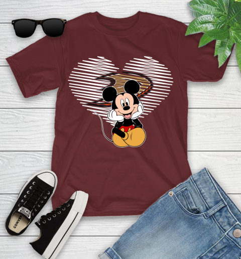NHL Anaheim Ducks The Heart Mickey Mouse Disney Hockey Youth T-Shirt 14