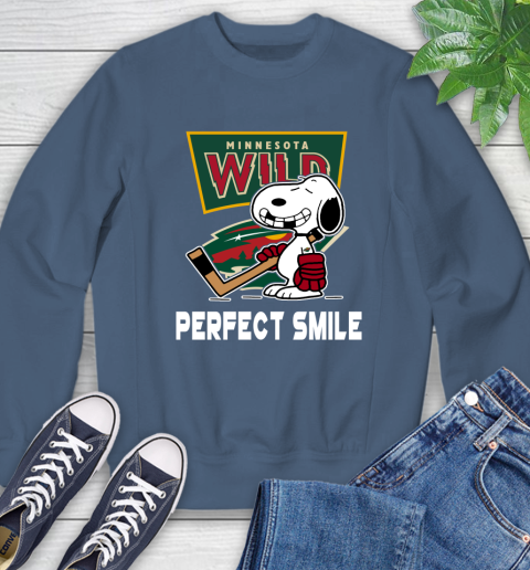 NHL Minnesota Wild Snoopy Perfect Smile The Peanuts Movie Hockey T Shirt Sweatshirt 8