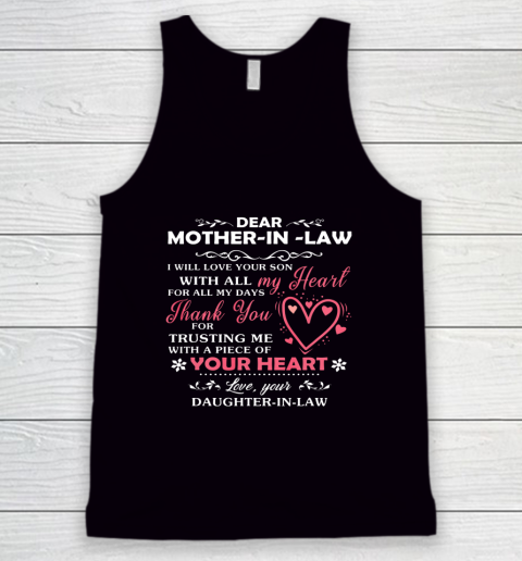 Dear Mother In Law I Will Love Your Son With All My Heart Tank Top