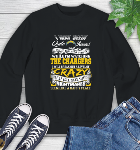 Los Angeles Chargers NFL Football Don't Mess With Me While I'm Watching My Team Sweatshirt