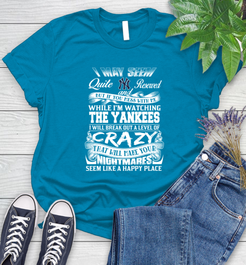 New York Yankees MLB Baseball Don't Mess With Me While I'm Watching My Team Women's T-Shirt 10