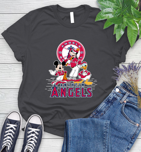 MLB Los Angeles Angels Mickey Mouse Donald Duck Goofy Baseball T Shirt Women's T-Shirt 8