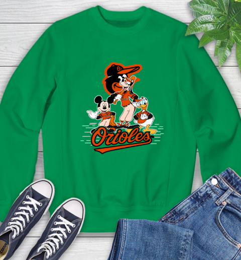 MLB Baltimore Orioles Mickey Mouse Donald Duck Goofy Baseball T Shirt Sweatshirt 7