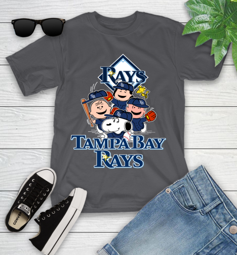 MLB Tampa Bay Rays Snoopy Charlie Brown Woodstock The Peanuts Movie Baseball T Shirt Youth T-Shirt 6