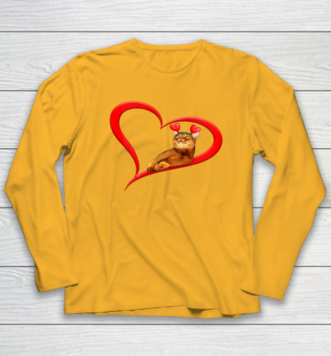 Funny Abyssinian Cat Valentine Pet Kitten Cat Lover Long Sleeve T-Shirt 2
