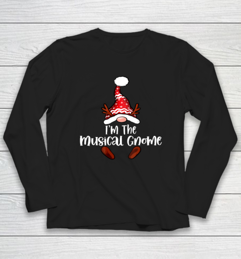 Musical Gnome Buffalo Plaid Matching Family Christmas Pajama Long Sleeve T-Shirt