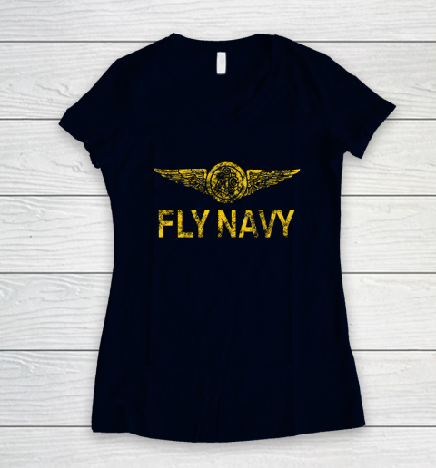 Fly Navy Shirt Women's V-Neck T-Shirt 2