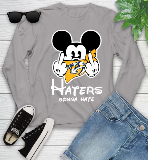 NHL New Jersey Devils Haters Gonna Hate Mickey Mouse Disney Hockey T Shirt Youth Long Sleeve 5