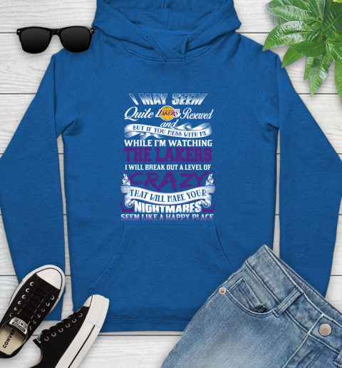 Los Angeles Lakers NBA Basketball Don't Mess With Me While I'm Watching My Team Youth Hoodie 11