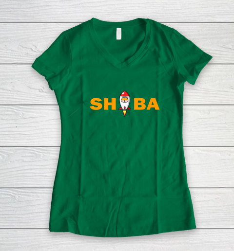 Shiba Inu Coin The Millionaire Loading Shib Coin To the Moon Women's V-Neck T-Shirt 10