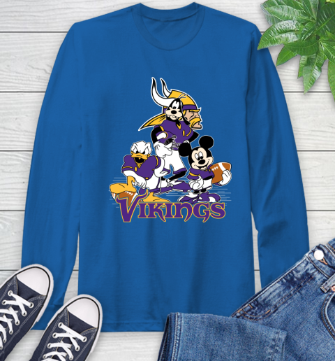 NFL Minnesota Vikings Mickey Mouse Donald Duck Goofy Football Shirt Long Sleeve T-Shirt 10