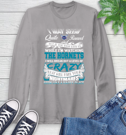 Charlotte Hornets NBA Basketball Don't Mess With Me While I'm Watching My Team Long Sleeve T-Shirt 6