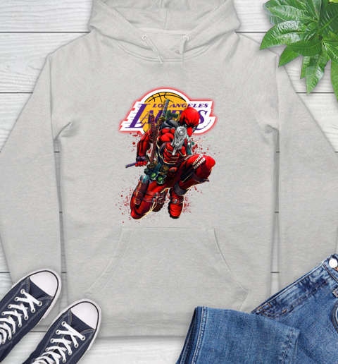 Nba Deadpool Marvel Comics Sports Basketball Los Angeles Lakers Hoodie Itees Global