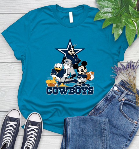 NFL Dallas Cowboys Mickey Mouse Donald Duck Goofy Football Shirt Women's T-Shirt 10