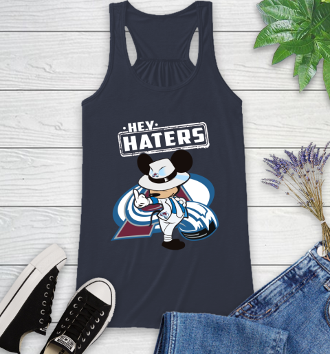NHL Hey Haters Mickey Hockey Sports Colorado Avalanche Racerback Tank 10