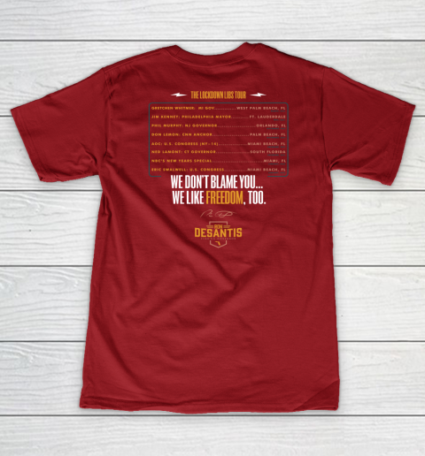 Escape To Florida Shirt Ron DeSantis (Print on front and back) Women's V-Neck T-Shirt 27