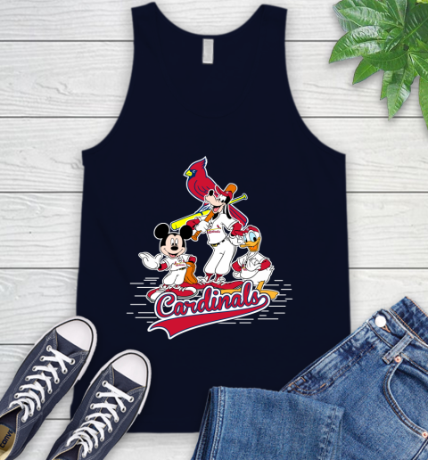 MLB St.Louis Cardinals Mickey Mouse Donald Duck Goofy Baseball T Shirt Tank Top - Image 3