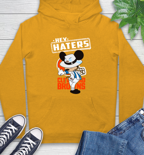 NFL Hey Haters Mickey Football Sports Cleveland Browns Hoodie 2
