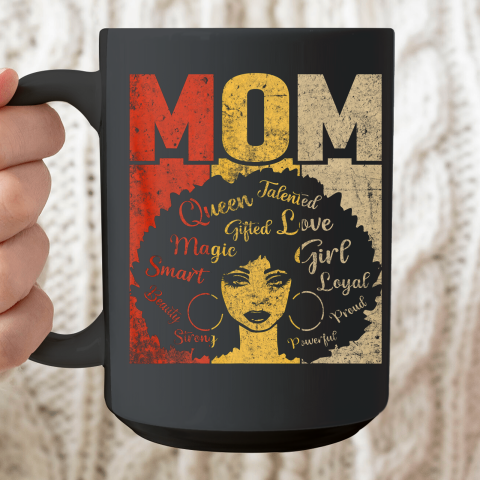 Black Mom Afro African American Mom Mother's Day Ceramic Mug 15oz