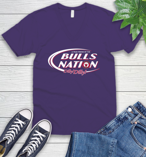 NBA A True Friend Of The Chicago Bulls Dilly Dilly Basketball Sports V-Neck T-Shirt 9