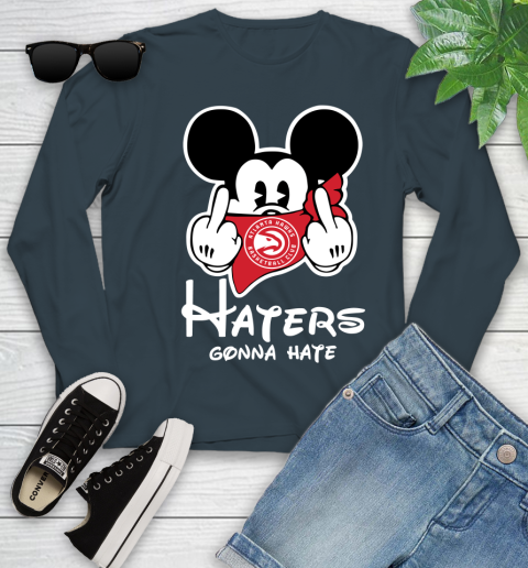 NBA Atlanta Hawks Haters Gonna Hate Mickey Mouse Disney Basketball T Shirt Youth Long Sleeve 9