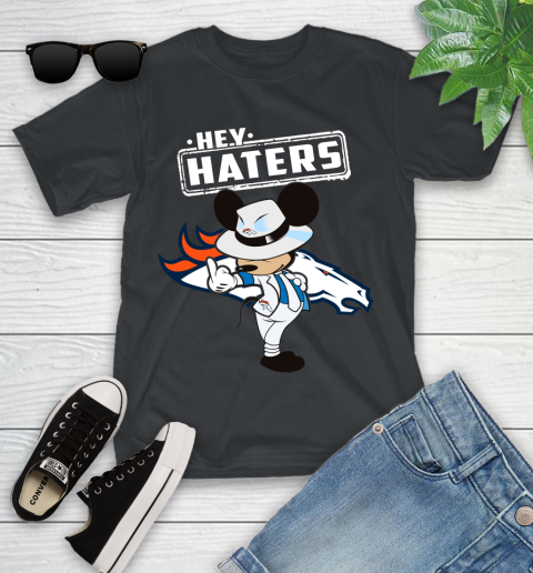 NFL Hey Haters Mickey Football Sports Denver Broncos Youth T-Shirt