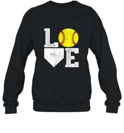 Love Softball Long Sleeve T Shirt Women Mom Dad Vintage Gift ah my shirt Sweatshirt