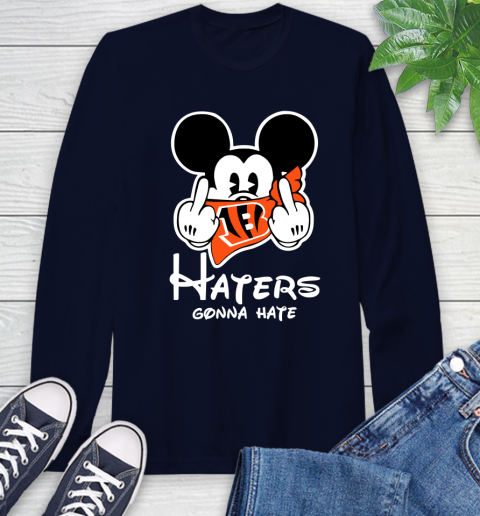 NFL Cincinnati Bengals Haters Gonna Hate Mickey Mouse Disney Football T Shirt_000 Long Sleeve T-Shirt 3