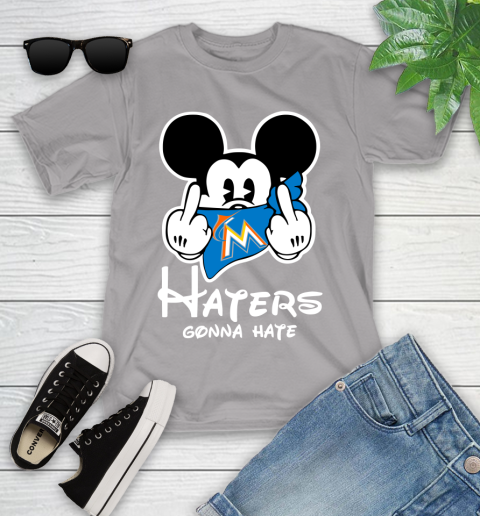 MLB Miami Marlins Haters Gonna Hate Mickey Mouse Disney Baseball T Shirt_000 Youth T-Shirt 4