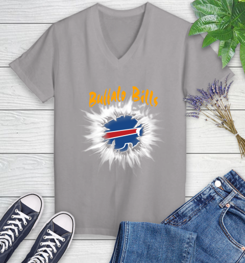 Buffalo Bills NFL Football Adoring Fan Rip Sports Women's V-Neck T-Shirt 4