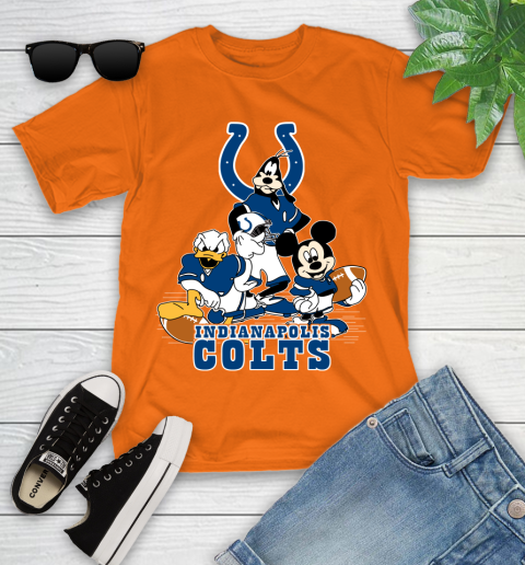 NFL Indianapolis Colts Mickey Mouse Donald Duck Goofy Football Shirt Youth T-Shirt 9