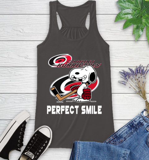 NHL Carolina Hurricanes Snoopy Perfect Smile The Peanuts Movie Hockey T Shirt Racerback Tank 11