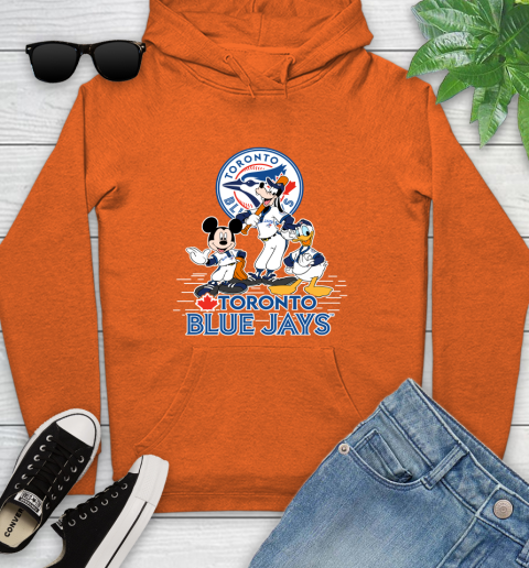 MLB Toronto Blue Jays Mickey Mouse Donald Duck Goofy Baseball T Shirt Youth Hoodie 4